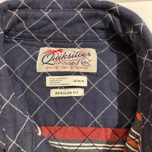 Quiksilver Quilted Jacket Shirt Size M Regular Fit Blue - Picture 5 of 7